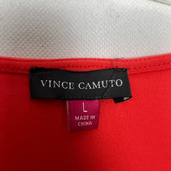 Vince Camuto Top Womens Large Career Office Business Casual Tomato Girl Colorful - Picture 2 of 9